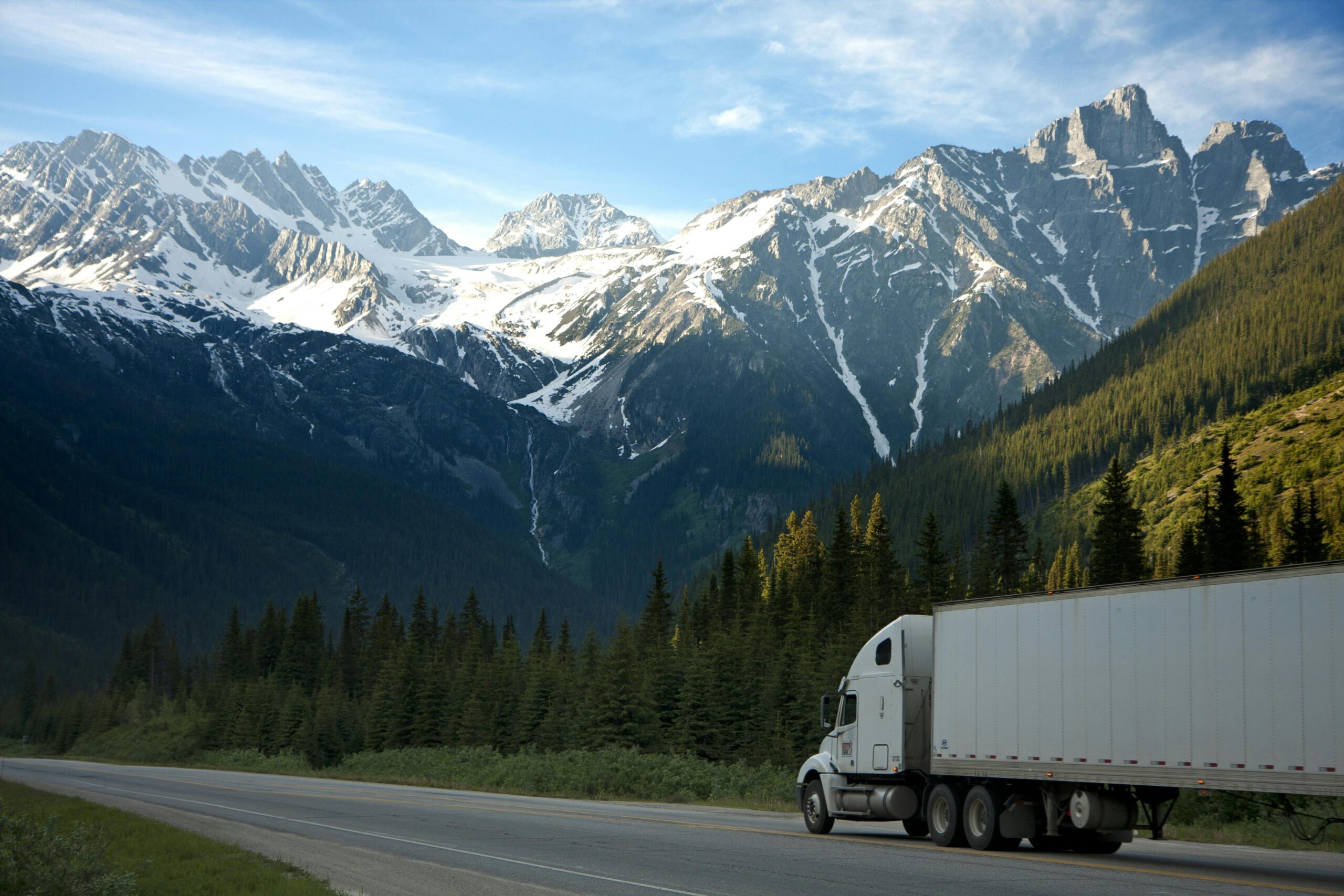 A modern Ziem Logistics truck on a highway, showcasing reliable and efficient road transportation services.